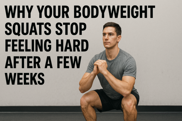 Man-performing-bodyweight-squat-in-gym