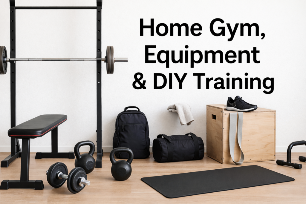 Home-gym-equipment-and-diy-training-setup