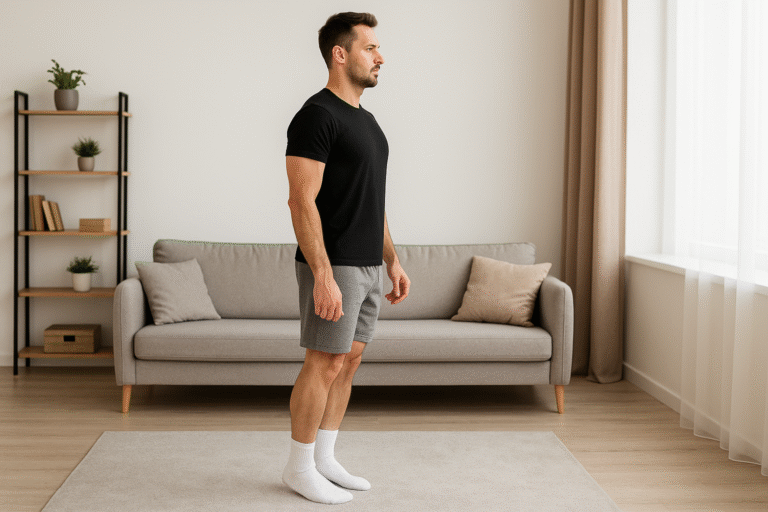 Standing-calf-raises-at-home-on-carpet-in-living-room