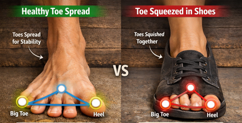 Foot-toe-spread-versus-squeezed-toes-stability-comparison