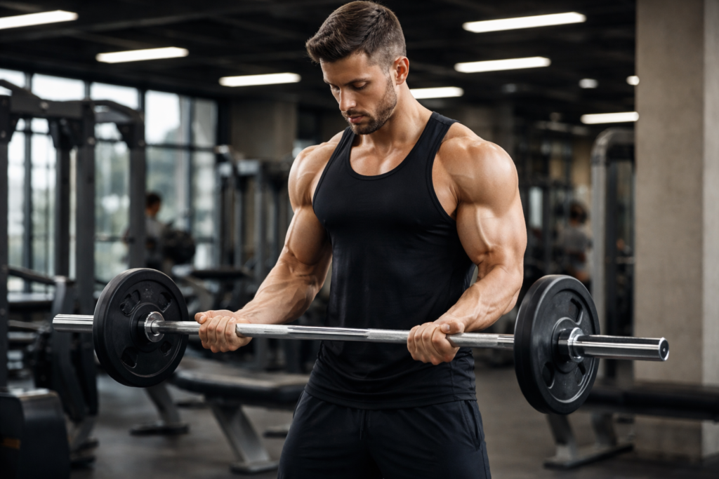 Barbell-curl-slow-eccentric-phase-gym