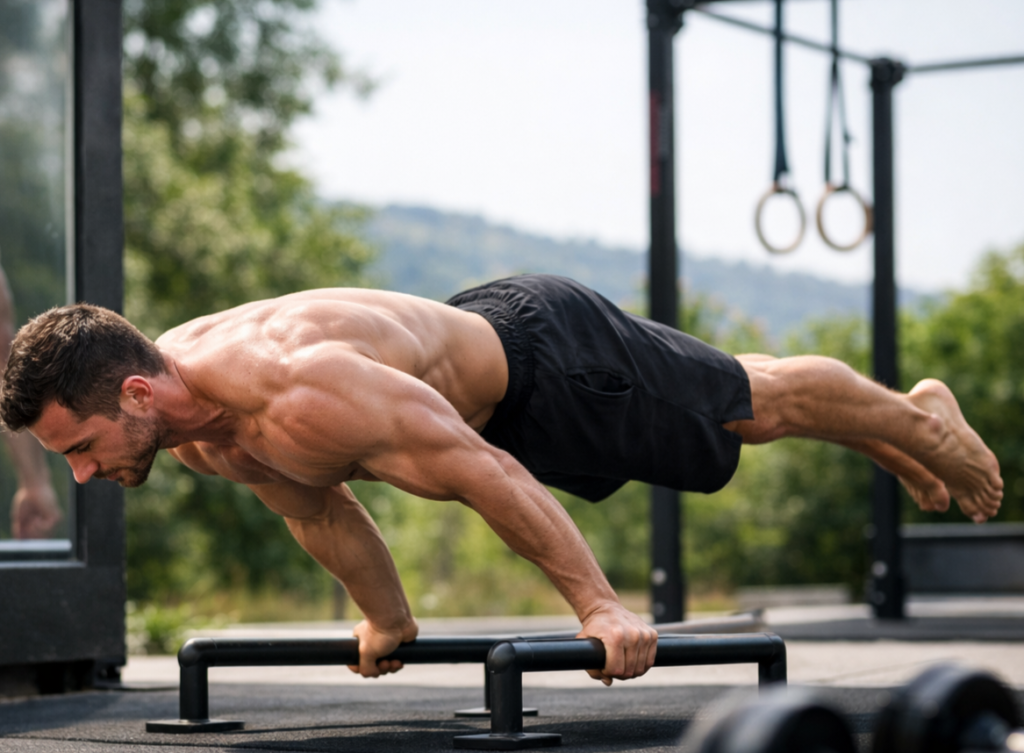 Calisthenics-skill-hold-with-body-leverage