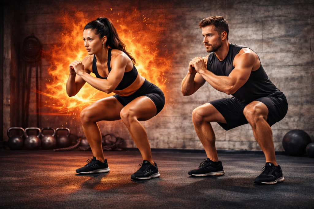 Bodyweight-squat-hiit-interval-training