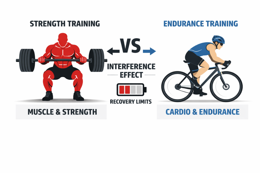 Strength-training-and-endurance-training-interference-effect-diagram