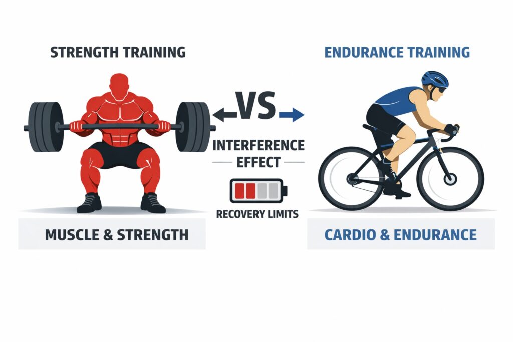 Strength-training-and-endurance-training-interference-effect-diagram