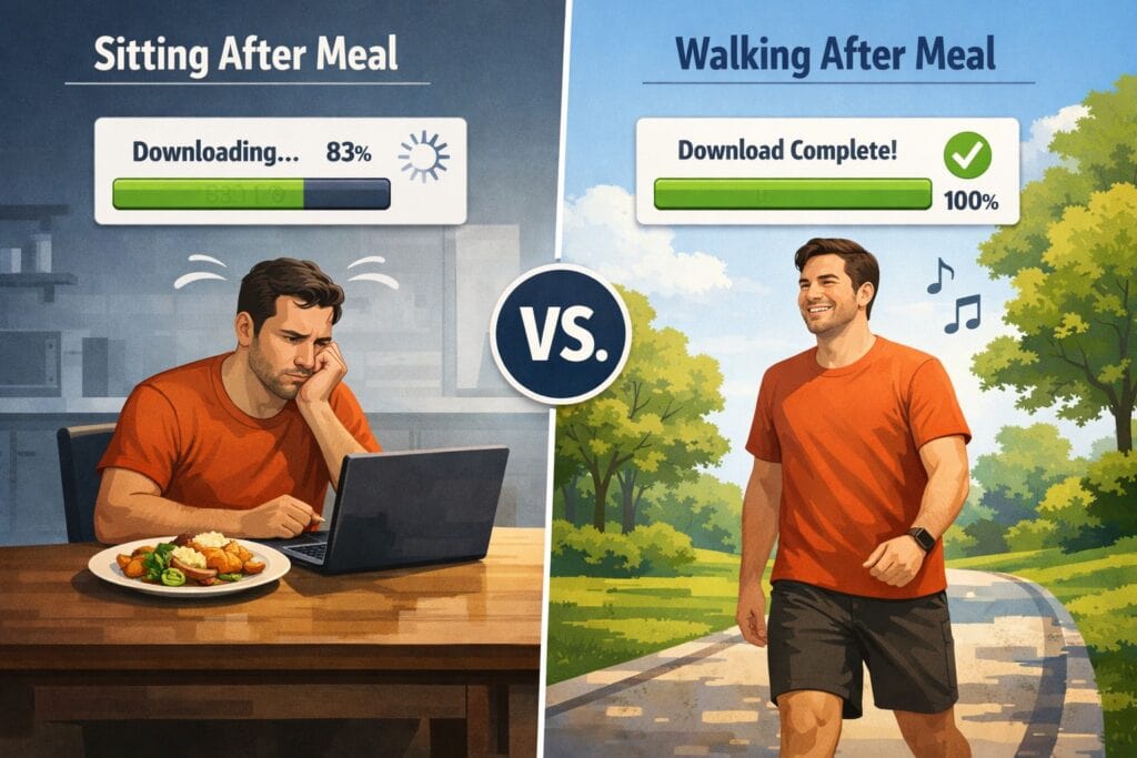 Post-meal-walk-completing-satiety-signal