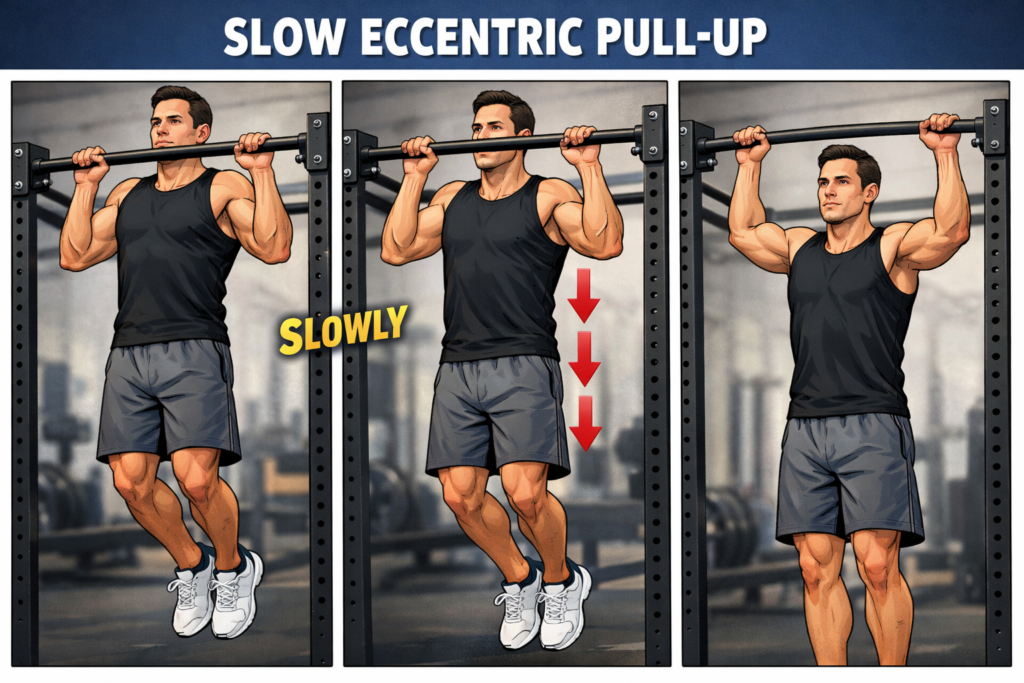 Slow-eccentric-pull-up-controlled-descent