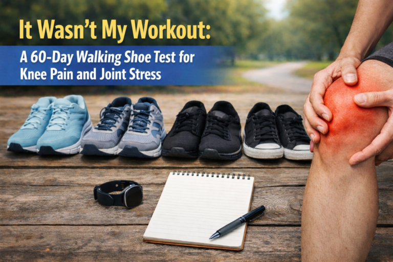 Walking-shoes-lined-up-for-knee-pain-test