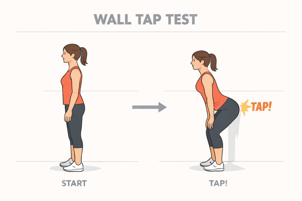Hip-hinge-wall-tap-test