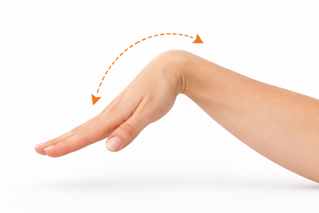 Wrist-extension-with-hand-bending-toward-forearm