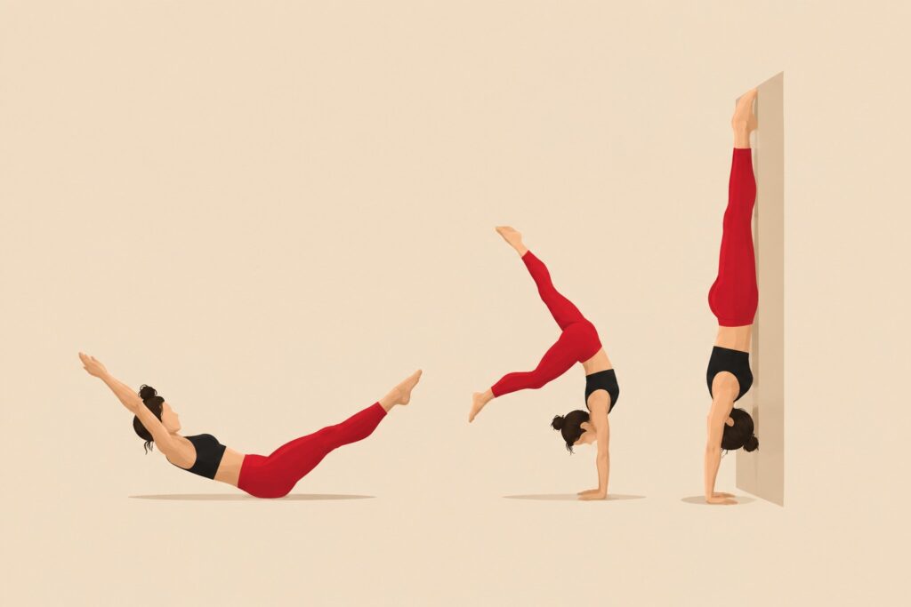 Woman-doing-hollow-hold-to-handstand-progression