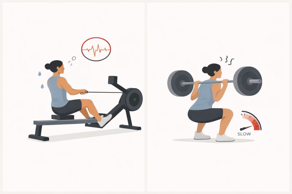 Rowing-intervals-before-squat-bar-speed