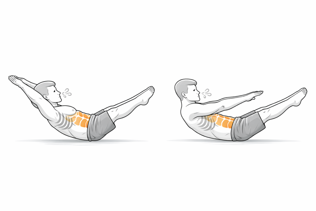 Hollow-hold-arms-overhead-compared-to-arms-forward-core-control-position