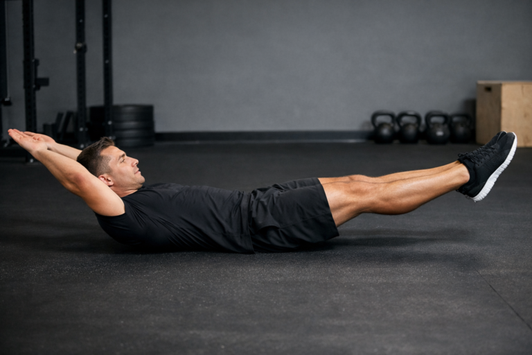 Hollow-hold-core-position-legs-and-arms-raised-floor