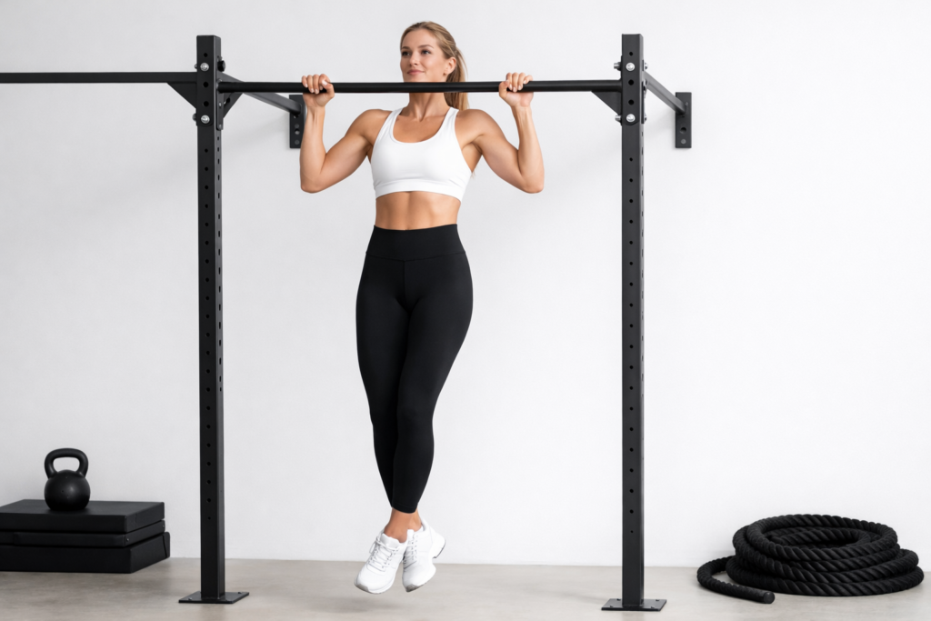 Minimal-pull-up-bar-clean-gym-horizontal-editorial-style