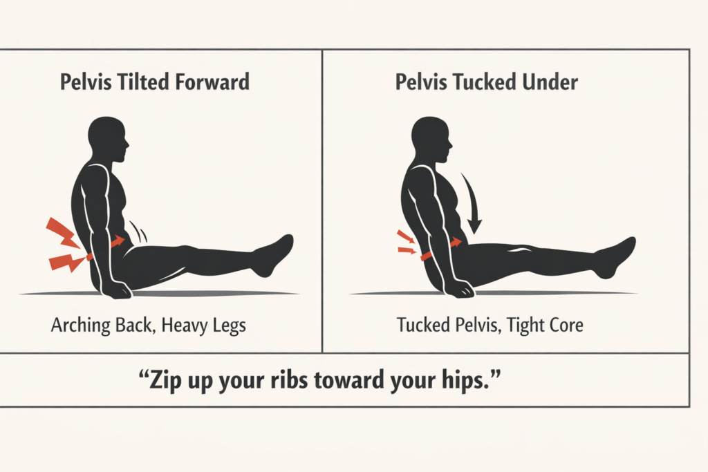 Pelvis-position-L-sit-core-control