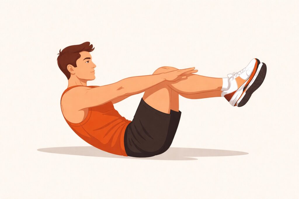 Tuck-hollow-hold-core-bracing-position