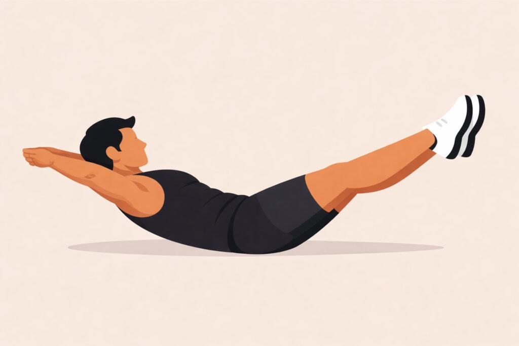 Hollow-hold-core-position-legs-and-arms-raised-floor