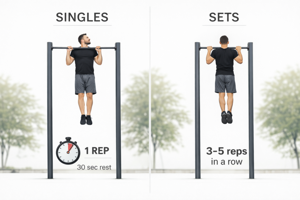 Pullup-singles-vs-volume-sets-bar-training-difference