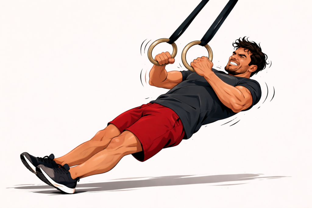 Ring-row-unstable-form-elbows-flared-exercise