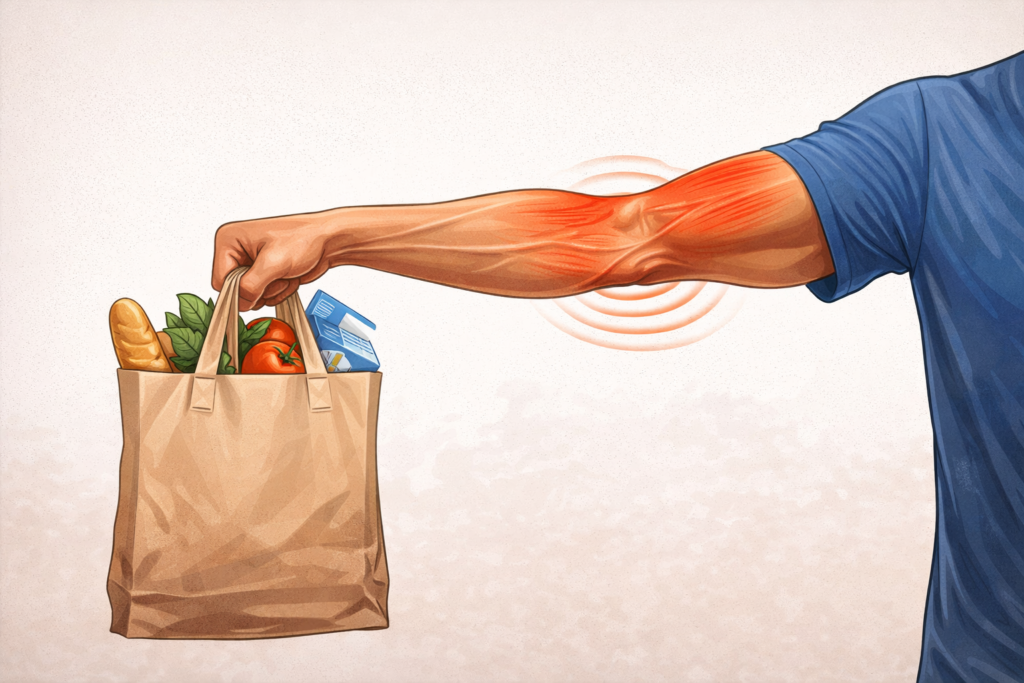 Arm-holding-grocery-bag-showing-time-under-tension