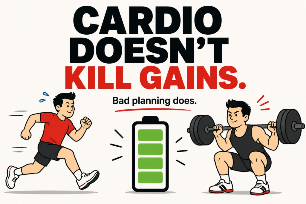Large-runner-and-squatting-lifter-with-full-battery-showing-cardio-and-strength-can-work-together