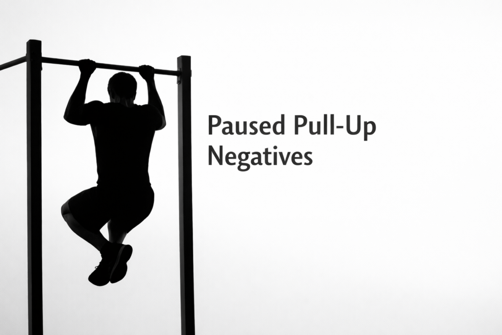 Paused-pull-up-negatives-mid-hold-silhouette-training-control