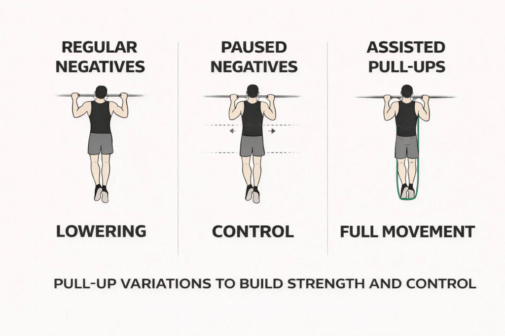 Pull-up-variations-regular-paused-assisted-strength-control-training-guide