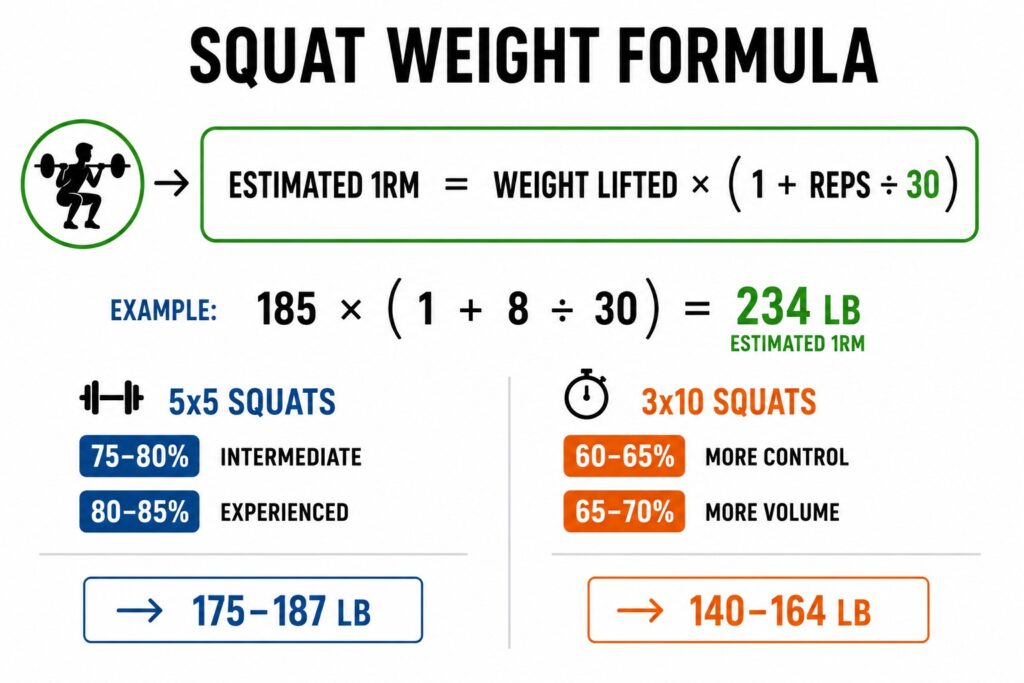 Squat-weight-formula-5x5-3x10-percentages