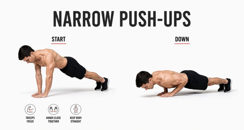 Narrow-Push-Up-Start-And-Down-Position